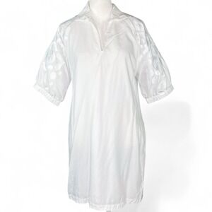 EMILY McCARTHY Classic Preppy Beachy Coastal White Ultra Soft Tencel Dress SMALL